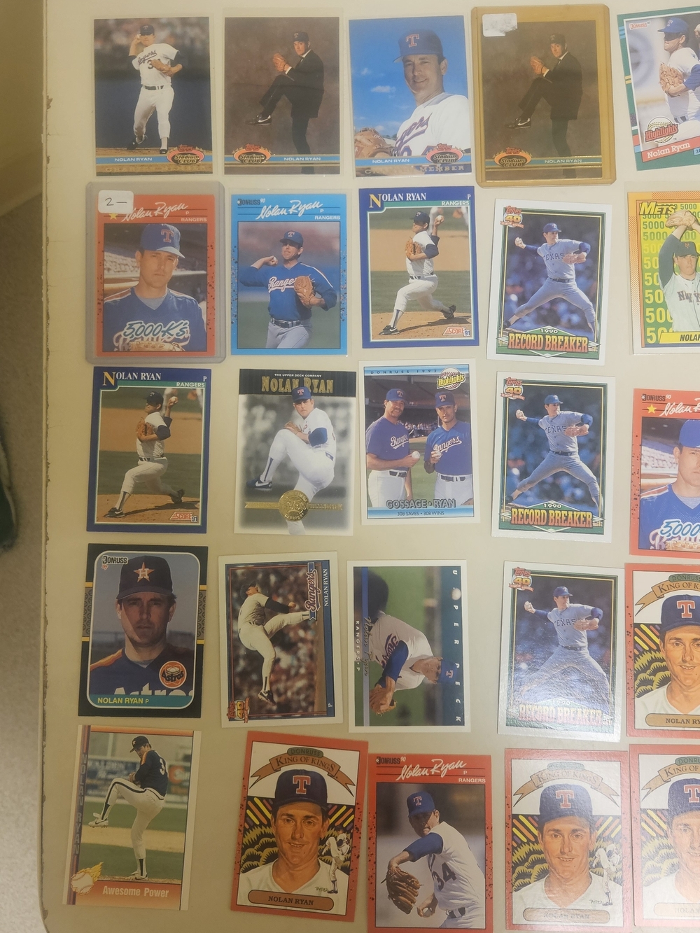 Nolan Ryan 90 Card Lot Collection